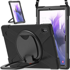 Silicone + PC Protective Case with Holder & Shoulder Strap, For Samsung Galaxy Tab S7 FE T730