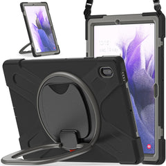 Silicone + PC Protective Case with Holder & Shoulder Strap, For Samsung Galaxy Tab S7 FE T730