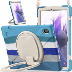 Silicone + PC Protective Case with Holder & Shoulder Strap, For Samsung Galaxy Tab S7 FE T730