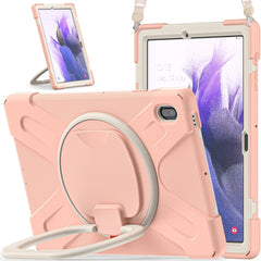 Silicone + PC Protective Case with Holder & Shoulder Strap, For Samsung Galaxy Tab S7 FE T730