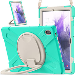 Silicone + PC Protective Case with Holder & Shoulder Strap, For Samsung Galaxy Tab S7 FE T730