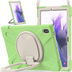 Silicone + PC Protective Case with Holder & Shoulder Strap, For Samsung Galaxy Tab S7 FE T730