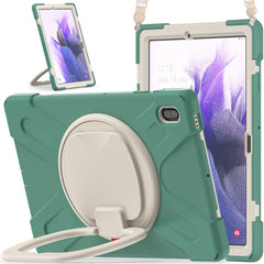 Silicone + PC Protective Case with Holder & Shoulder Strap, For Samsung Galaxy Tab S7 FE T730