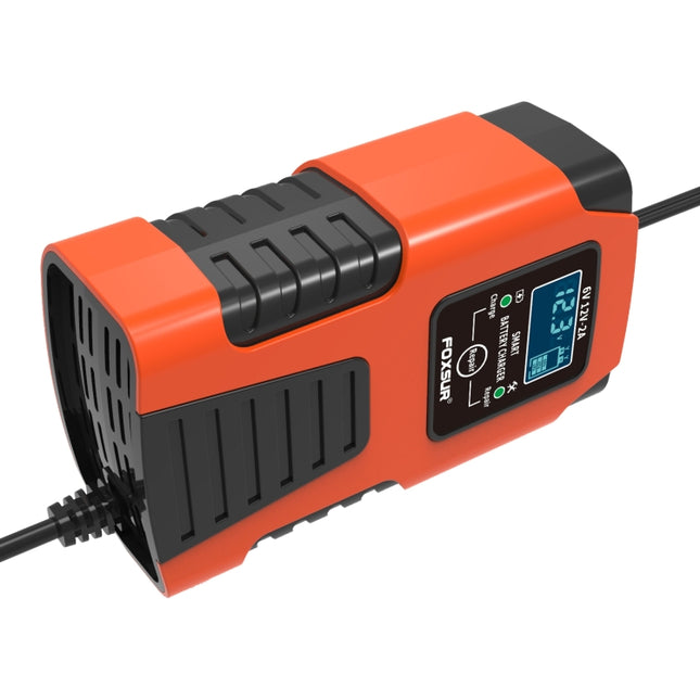 FOXSUR 2A / 6V / 12V Car / Motorcycle 3-stage Full Smart Battery Charger, 2A, US Plug, 2A, EU Plug, 2A, UK Plug