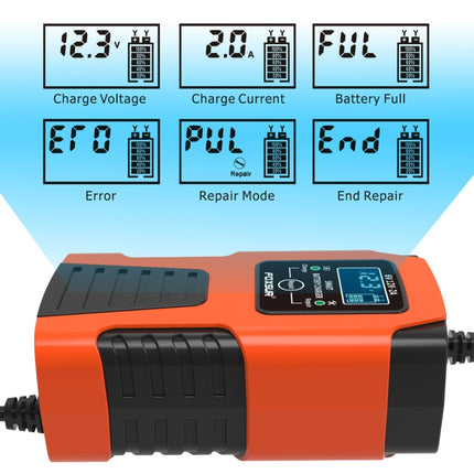 FOXSUR 2A / 6V / 12V Car / Motorcycle 3-stage Full Smart Battery Charger, 2A, US Plug, 2A, EU Plug, 2A, UK Plug