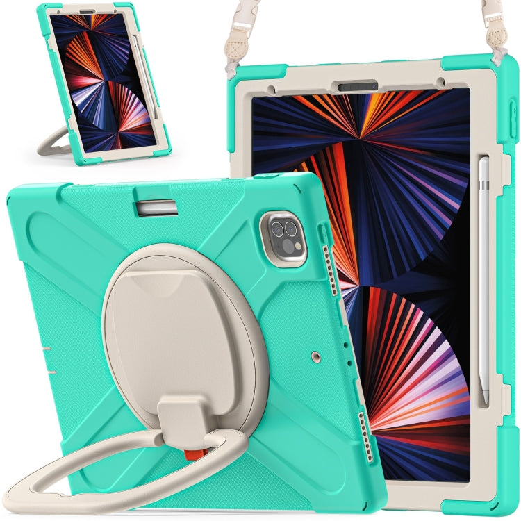 Silicone + PC Protective Case with Holder & Shoulder Strap, For iPad Pro 12.9 2022 / 2021, For Amazon Kindle Fire HD 10 2021