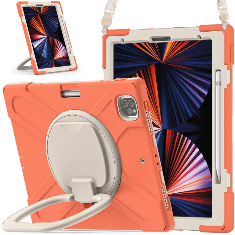 Silicone + PC Protective Case with Holder & Shoulder Strap, For iPad Pro 12.9 2022 / 2021, For Amazon Kindle Fire HD 10 2021