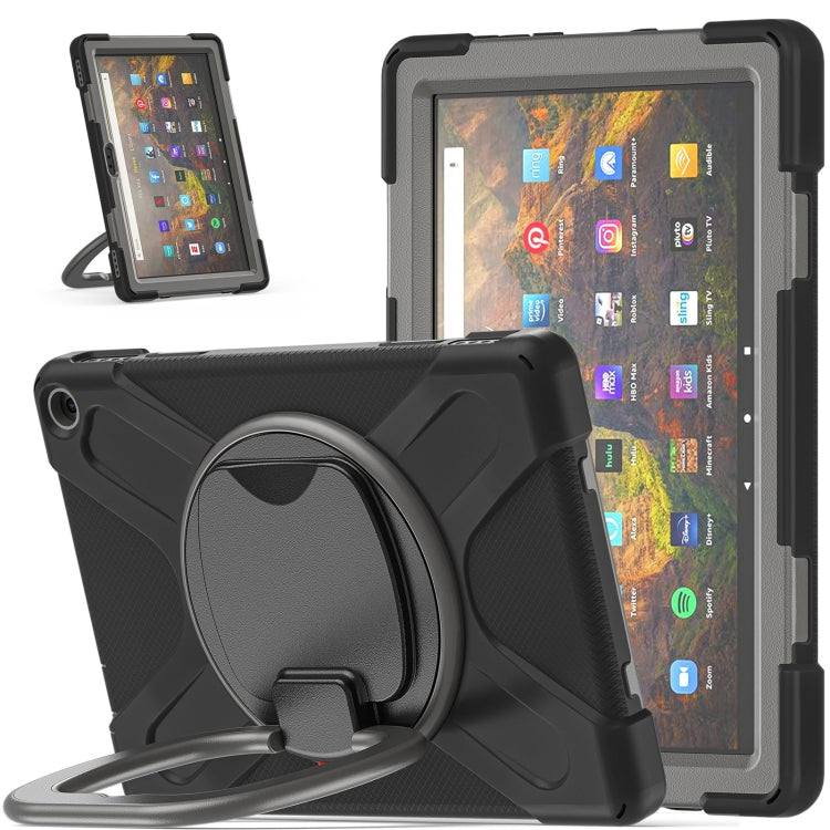 Silicone + PC Protective Case with Holder & Shoulder Strap, For iPad Pro 12.9 2022 / 2021, For Amazon Kindle Fire HD 10 2021