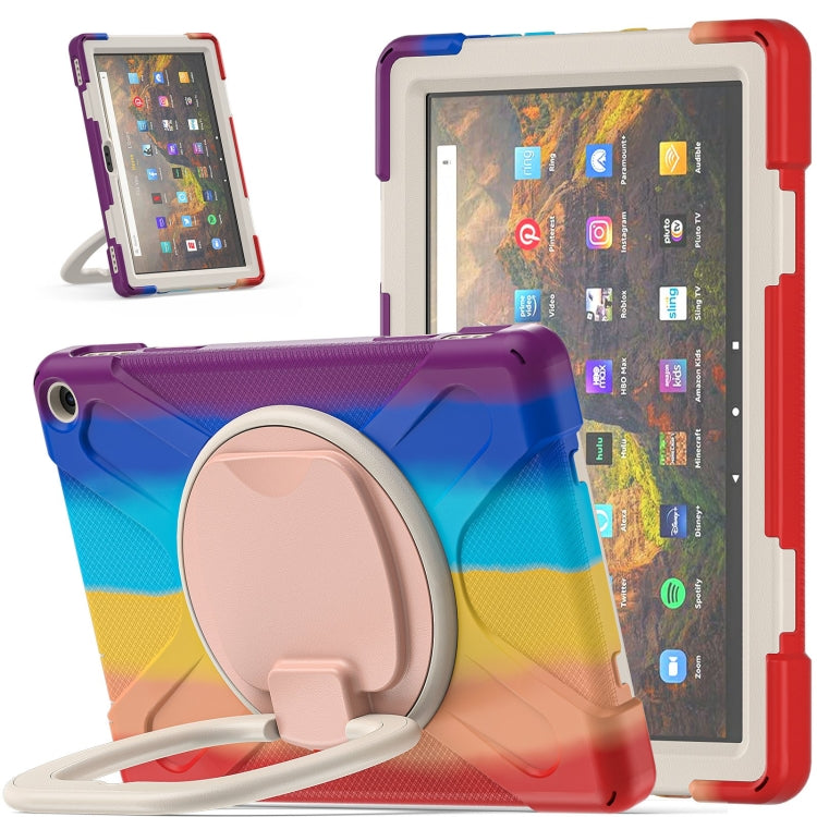 Silicone + PC Protective Case with Holder & Shoulder Strap, For iPad Pro 12.9 2022 / 2021, For Amazon Kindle Fire HD 10 2021