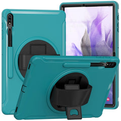 360 Degree Rotation PC+TPU Protective Cover with Holder & Hand Strap, For Samsung Galaxy Tab S7 FE 12.4 inch T730