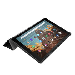 For Amazon Kindle Fire HD 10 2017 / 2019Custer Texture Horizontal Flip Leather Case with Three-folding Holder & Sleep / Wake-up Function, For Amazon Kindle Fire HD 10