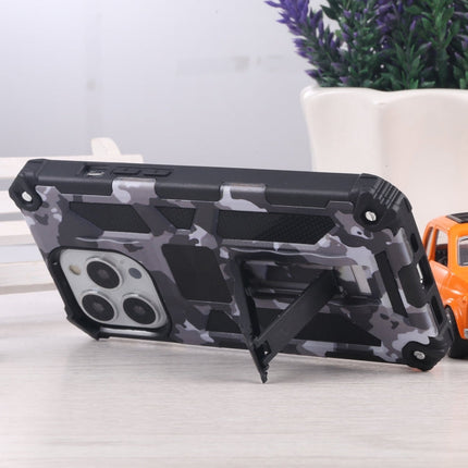 Camouflage Armor Shockproof TPU + PC Magnetic Protective Case with Holder, For iPhone 13 Pro, For iPhone 13 Pro Max, For iPhone 13