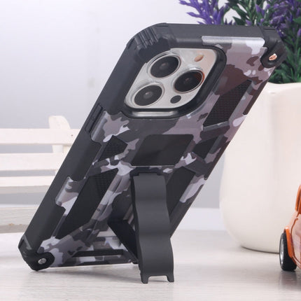 Camouflage Armor Shockproof TPU + PC Magnetic Protective Case with Holder, For iPhone 13 Pro, For iPhone 13 Pro Max, For iPhone 13