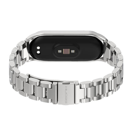 For Xiaomi Mi Band 6 / 5 / 4 / 3 CS Metal Three Bead Stainless Steel Replacement Watchband