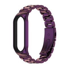 For Xiaomi Mi Band 6 / 5 / 4 / 3 CS Metal Three Bead Stainless Steel Replacement Watchband