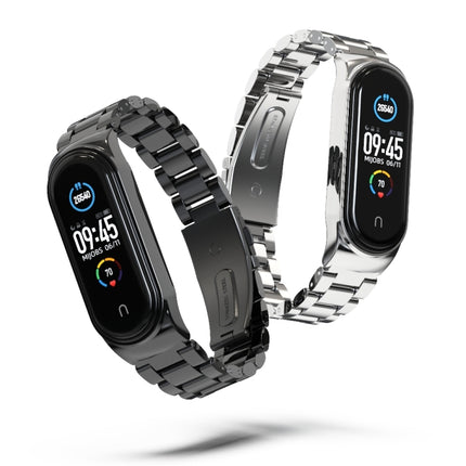 For Xiaomi Mi Band 6 / 5 CS Mijobs CS Metal Three Bead Stainless Steel Watch Band