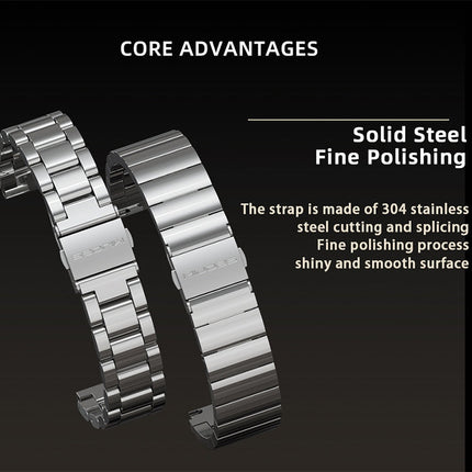 For Xiaomi Mi Band 6 / 5 CS Mijobs CS Metal Three Bead Stainless Steel Watch Band