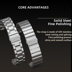 For Xiaomi Mi Band 6 / 5 / 4 / 3 CS Metal Three Bead Stainless Steel Replacement Watchband