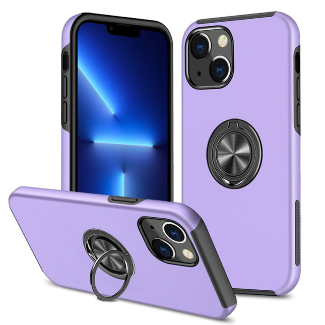 PC + TPU Shockproof Magnetic Protective Case with Invisible Ring Holder, For iPhone 13 Pro Max