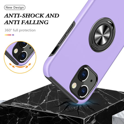 PC + TPU Shockproof Magnetic Protective Case with Invisible Ring Holder, For iPhone 13 Pro Max
