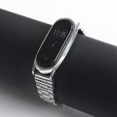 For Xiaomi Mi Band 6 / 5 / 4 / 3 Mijobs Three Beads Metal GT Stainless Steel Replacement Watchband