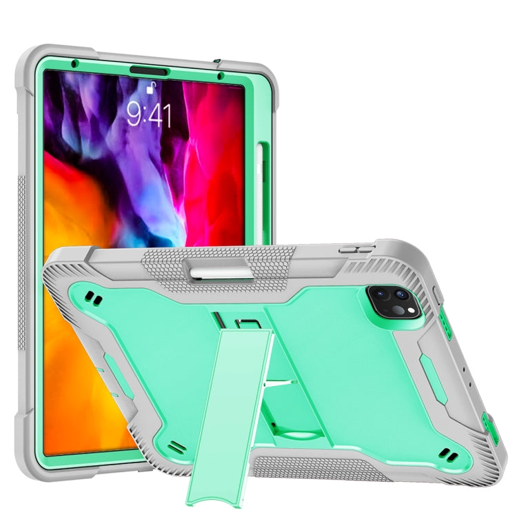 Silicone + PC Shockproof Protective Case with Holder, For iPad 10.2 2021 / 2020 / 2019, For iPad Pro 11 inch 2020, For iPad mini (2019) / mini 4, For iPad 9.7 inch (2017/2018)