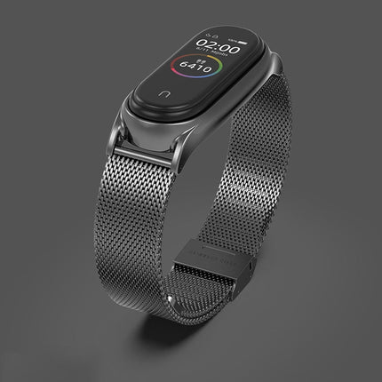 For Xiaomi Mi Band 6 / 5 / 4 / 3 Mijobs Milan Buckle Plus Stainless Steel Replacement Watchband
