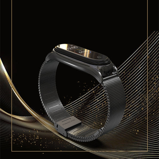 For Xiaomi Mi Band 6 / 5 / 4 / 3 Mijobs Milan Buckle Plus Stainless Steel Replacement Watchband