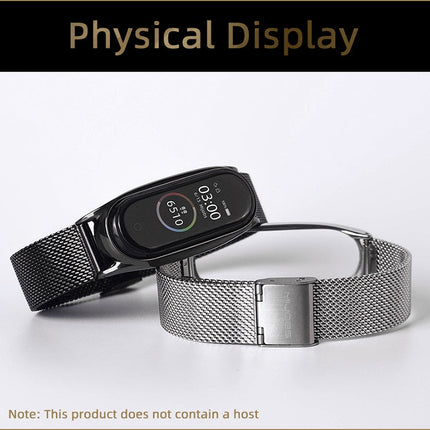For Xiaomi Mi Band 6 / 5 / 4 / 3 Mijobs Milan Buckle Plus Stainless Steel Replacement Watchband