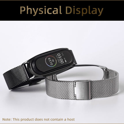 For Xiaomi Mi Band 6 / 5 / 4 / 3 Mijobs Milan Buckle Plus Stainless Steel Replacement Watchband