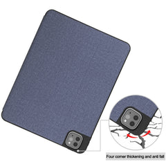 Cloth Texture TPU Horizontal Flip Leather Case with Pen Slot & Holder, For iPad Pro 11 inch 2021 / 2020 / 2018