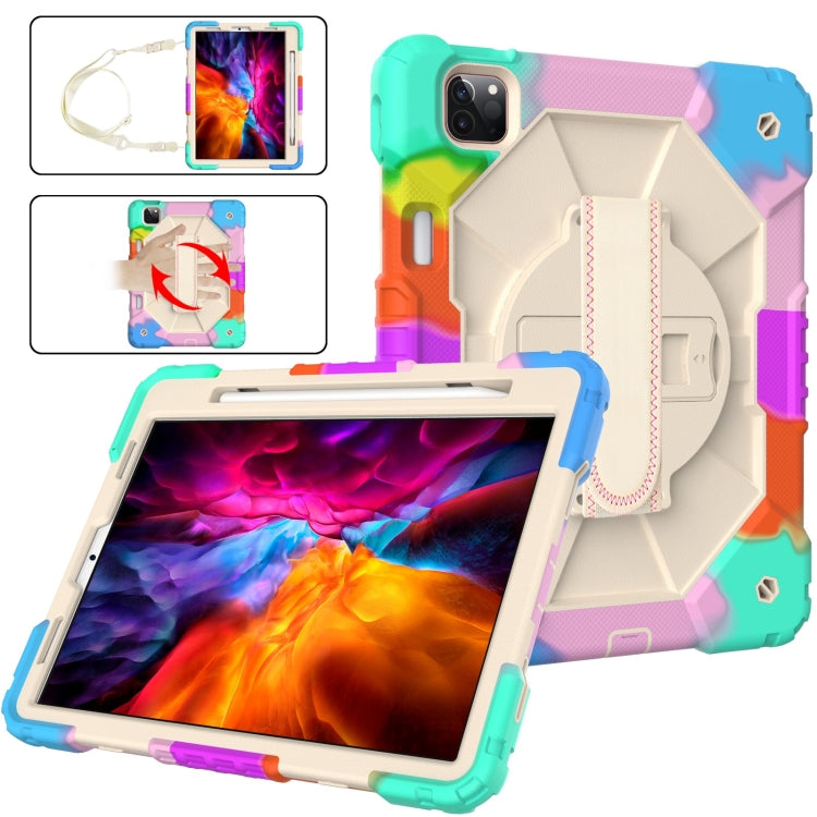 Contrast Color Robot Shockproof Silicon + PC Protective Case with Holder & Shoulder Strap For iPad Pro 11 2021 / 2020 / 2018 / iPad Air 4 10.9 2020, For iPad Pro 11 2022 / 2021 / 2020 / 2018 / iPad Air 4 10.9 2020