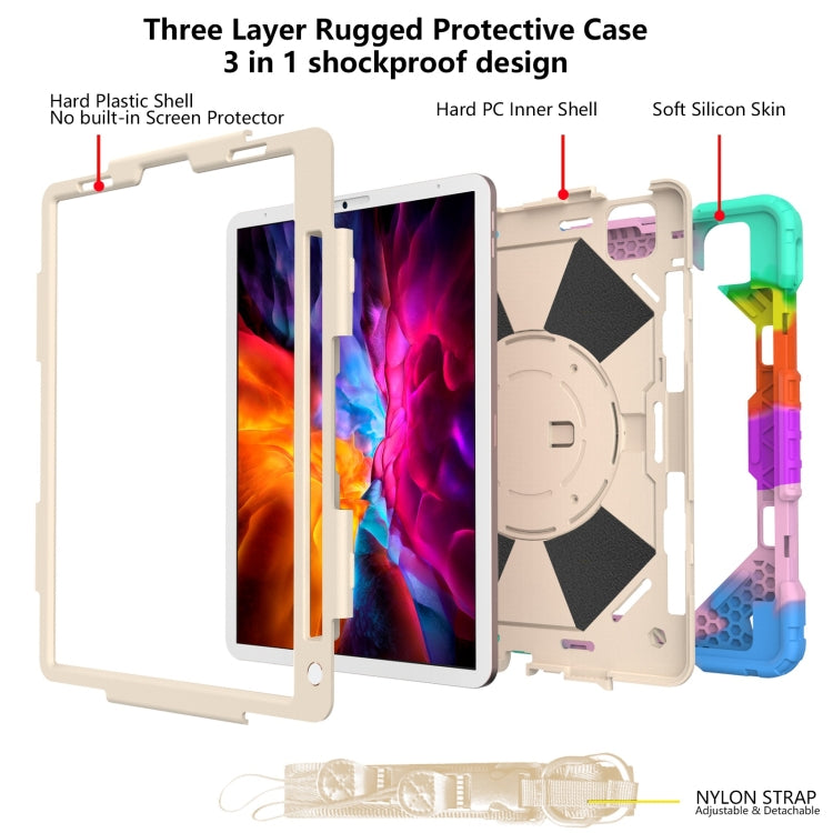 Contrast Color Robot Shockproof Silicon + PC Protective Case with Holder & Shoulder Strap For iPad Pro 11 2021 / 2020 / 2018 / iPad Air 4 10.9 2020, For iPad Pro 11 2022 / 2021 / 2020 / 2018 / iPad Air 4 10.9 2020