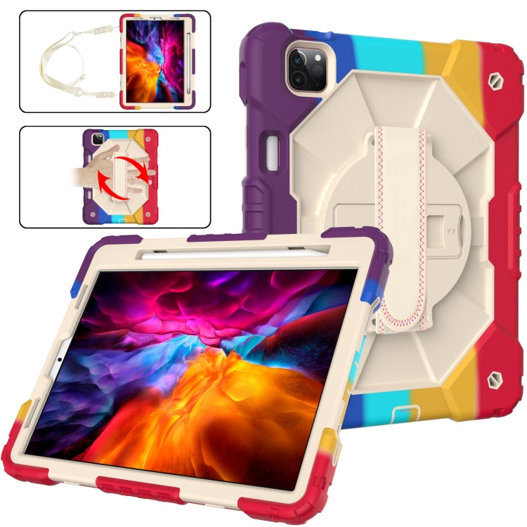 Contrast Color Robot Shockproof Silicon + PC Protective Case with Holder & Shoulder Strap For iPad Pro 11 2021 / 2020 / 2018 / iPad Air 4 10.9 2020, For iPad Pro 11 2022 / 2021 / 2020 / 2018 / iPad Air 4 10.9 2020