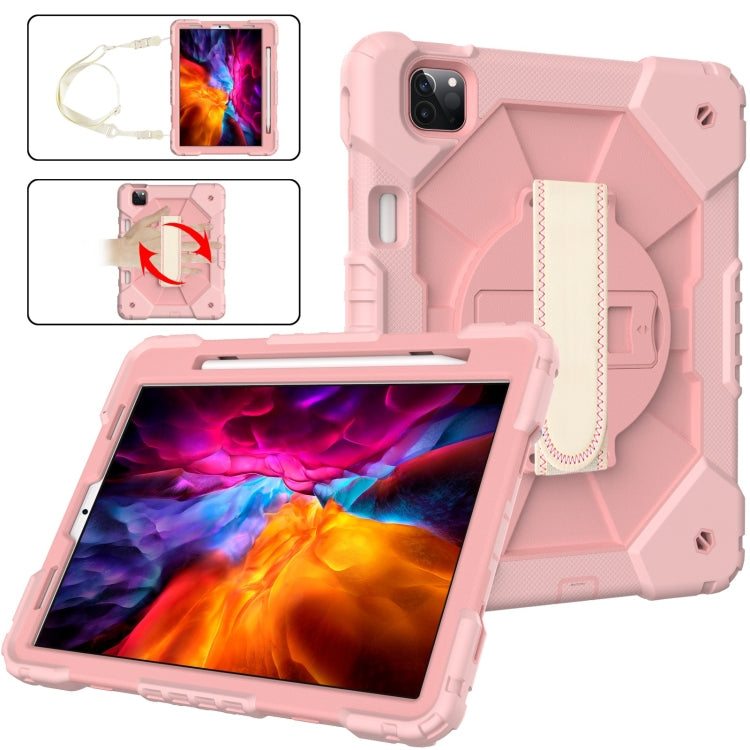 Contrast Color Robot Shockproof Silicon + PC Protective Case with Holder & Shoulder Strap For iPad Pro 11 2021 / 2020 / 2018 / iPad Air 4 10.9 2020, For iPad Pro 11 2022 / 2021 / 2020 / 2018 / iPad Air 4 10.9 2020