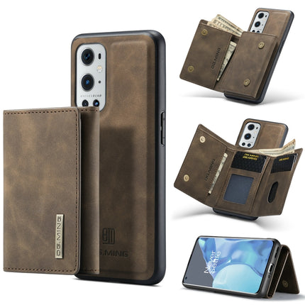 DG.MING M1 Series 3-Fold Multi Card Wallet + Magnetic Back Cover Shockproof Case with Holder Function