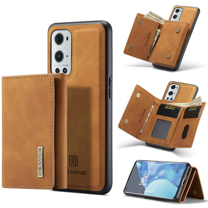 DG.MING M1 Series 3-Fold Multi Card Wallet + Magnetic Back Cover Shockproof Case with Holder Function, For OnePlus 9 Pro, For OnePlus 9 (EU/NA)