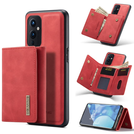 DG.MING M1 Series 3-Fold Multi Card Wallet + Magnetic Back Cover Shockproof Case with Holder Function