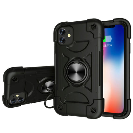 Shockproof Silicone + PC Protective Case with Dual-Ring Holder, For iPhone XS Max, For iPhone 11