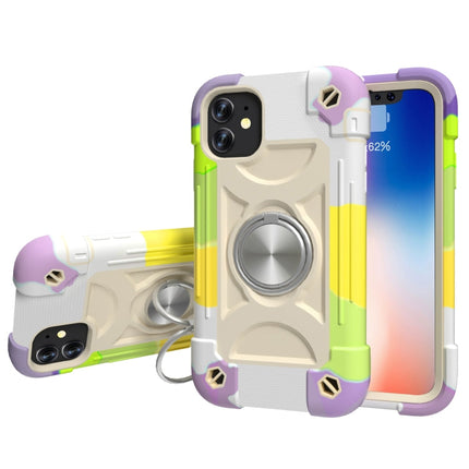 Shockproof Silicone + PC Protective Case with Dual-Ring Holder, For iPhone XS Max, For iPhone 11