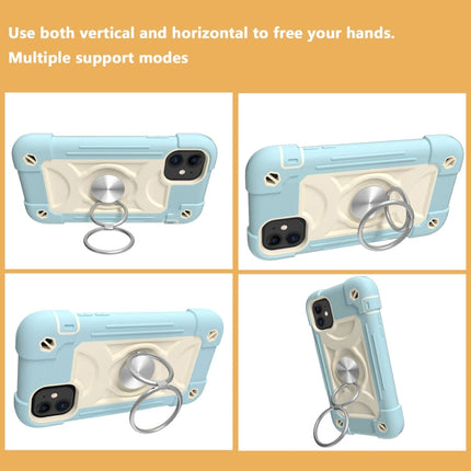 Shockproof Silicone + PC Protective Case with Dual-Ring Holder, For iPhone 11 Pro Max, For iPhone 12 mini