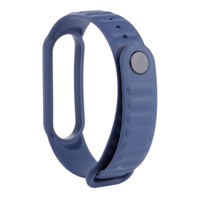 For Xiaomi Mi Band 6 / 5 Universal Silicone Leather Texture Replacement Strap Watchband
