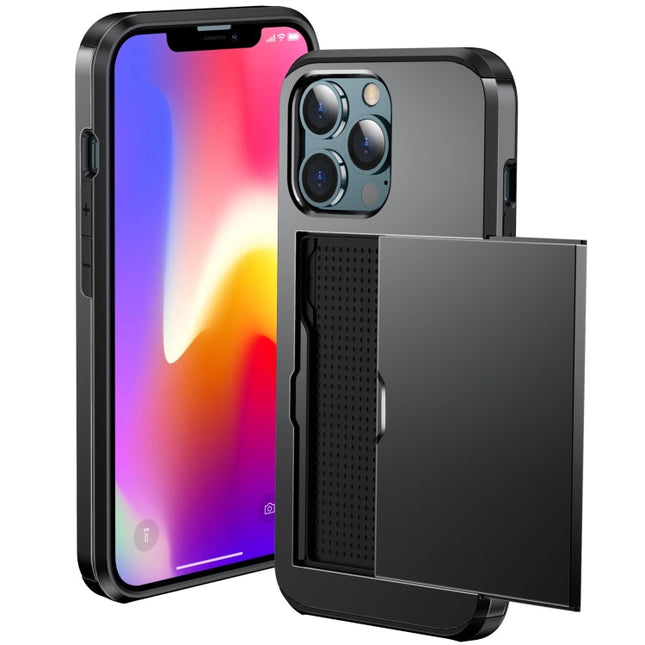 Shockproof Armor Protective Case with Slide Card Slot, For iPhone 13 mini, For iPhone 13