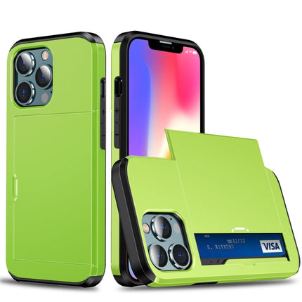 Shockproof Armor Protective Case with Slide Card Slot, For iPhone 13 Pro, For iPhone 13 Pro Max