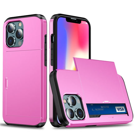 Shockproof Armor Protective Case with Slide Card Slot, For iPhone 13 Pro, For iPhone 13 Pro Max