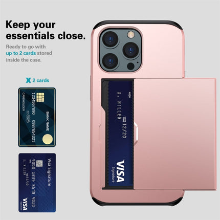Shockproof Armor Protective Case with Slide Card Slot, For iPhone 13 Pro, For iPhone 13 Pro Max