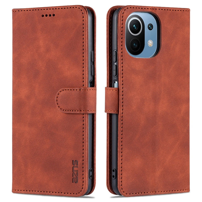 AZNS Skin Feel Calf Texture Horizontal Flip Leather Case with Card Slots & Holder & Wallet, For Xiaomi Mi 11 Lite, For Xiaomi Mi 11 Ultra