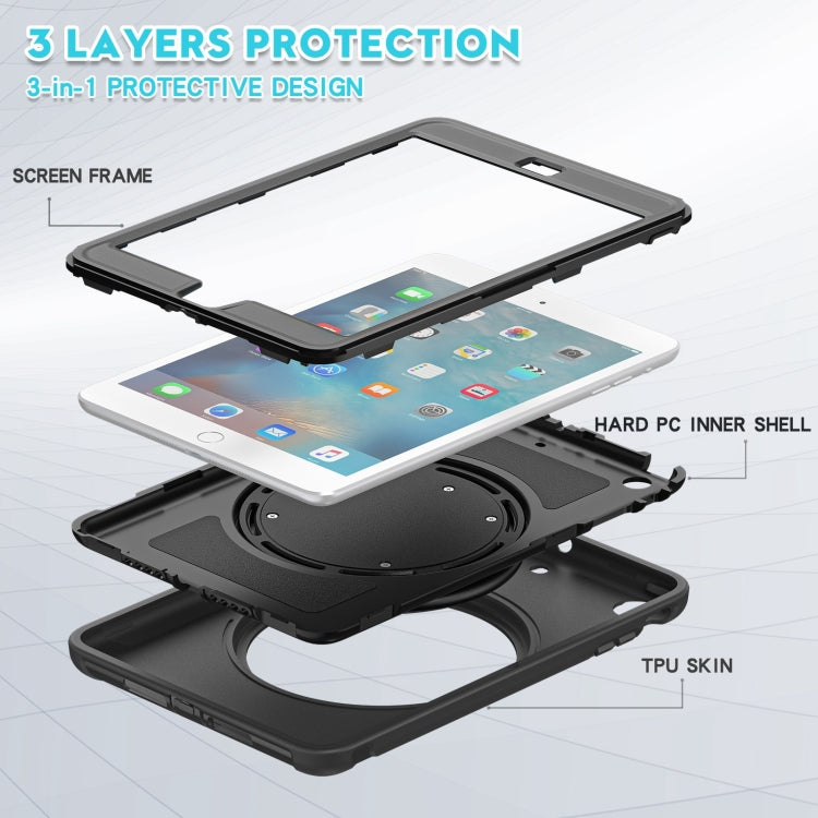 Shockproof TPU + PC Protective Case with 360 Degree Rotation Foldable Handle Grip Holder & Pen Slot, For iPad mini 3 / 2 / 1