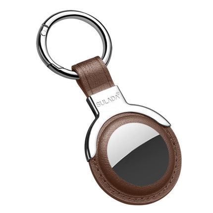 SULADA Leather Protective Cover Case with Switchable Keychain Ring For AirTag