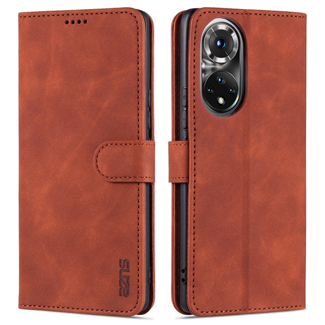 AZNS Skin Feel Calf Texture Horizontal Flip Leather Case with Card Slots & Holder & Wallet, For Honor 50, For Honor 50 Pro